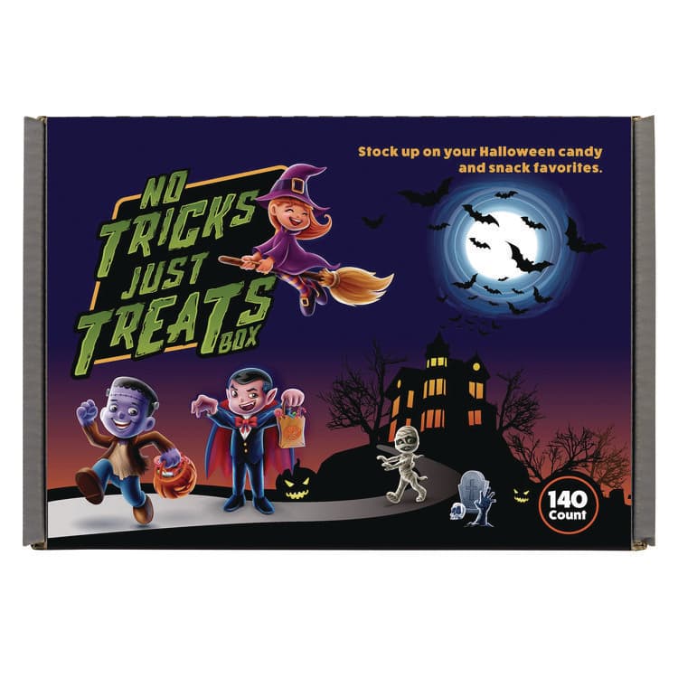 SNACK BOX PROS No Tricks Just Treats Halloween Box, Assorted Varieties, 140 Count (GRR70000084) thumbnail 2