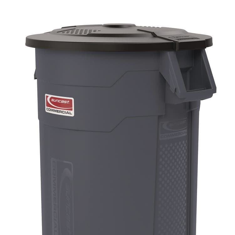 SUNCAST CORPORATION 55-Gallon Utility Trash Can Lid, 28.25 x 26.75 x 3, Black (SUATCU55GLIDD) thumbnail 2