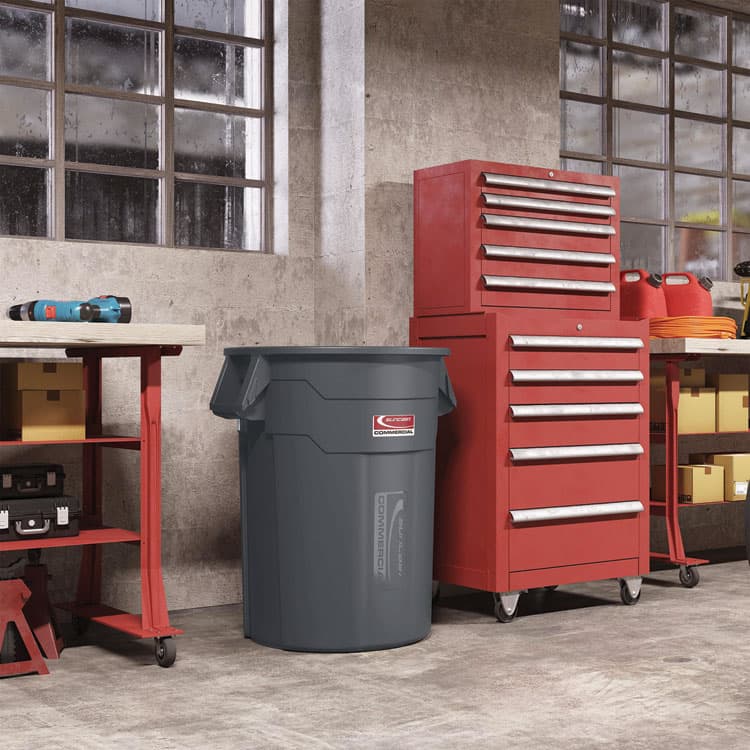 SUNCAST CORPORATION Utility Trash Can, 56.9 gal, Plastic, Gray (SUATCU55) thumbnail 2