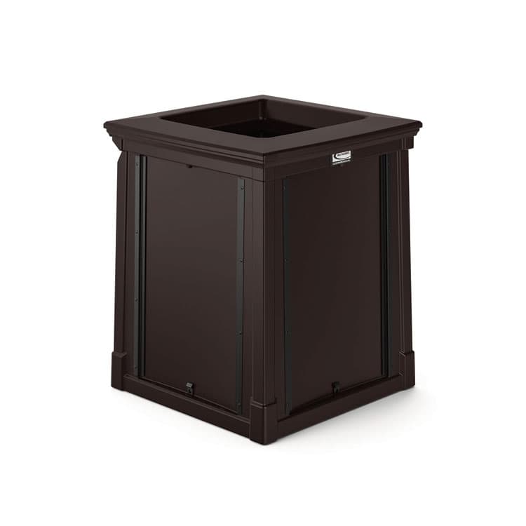 SUNCAST CORPORATION Resin Customizable Garbage Can with Open Lid, 34.4 gal, Plastic, Java (SUARMCC3502)