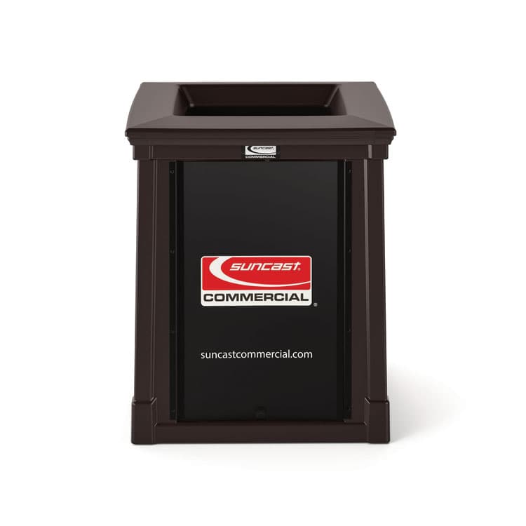 SUNCAST CORPORATION Resin Customizable Garbage Can with Open Lid, 34.4 gal, Plastic, Java (SUARMCC3502) thumbnail 4