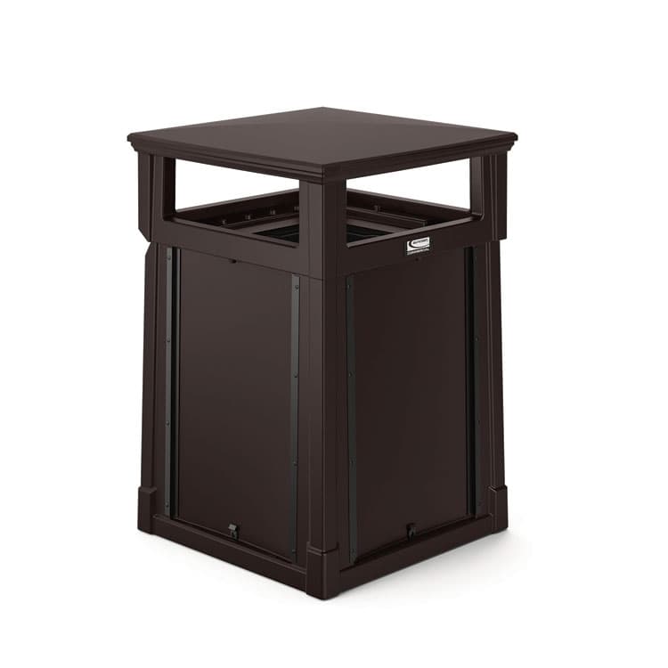 SUNCAST CORPORATION Resin Customizable Garbage Can with Covered Lid, 34.4 gal, Plastic, Java (SUARMCC3501)