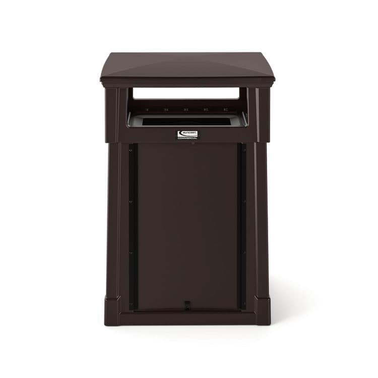 SUNCAST CORPORATION Resin Customizable Garbage Can with Covered Lid, 34.4 gal, Plastic, Java (SUARMCC3501) thumbnail 3