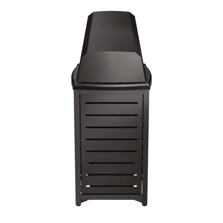 SUNCAST CORPORATION Outdoor Decorative Metal Square Trash Can with Chute Lid, 30 gal, Metal, Black (SUAMTCSQ305) thumbnail 3