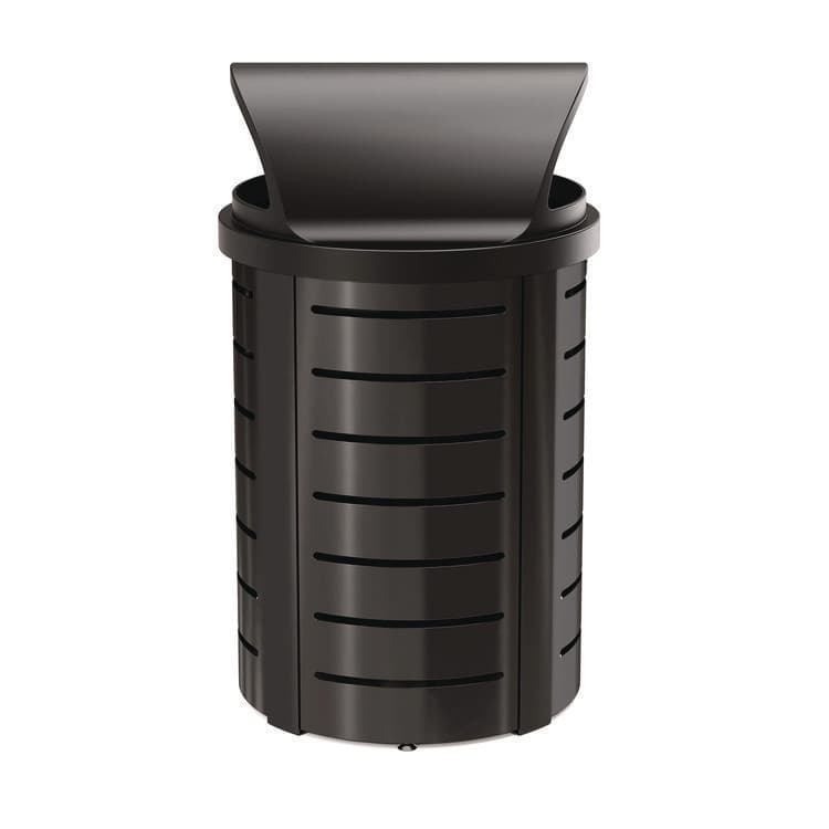 SUNCAST CORPORATION Outdoor Decorative Metal Trash Can with Roto-Molded Lid, 35.38 gal, Plastic, Black (SUAMTCRND3501) thumbnail 4