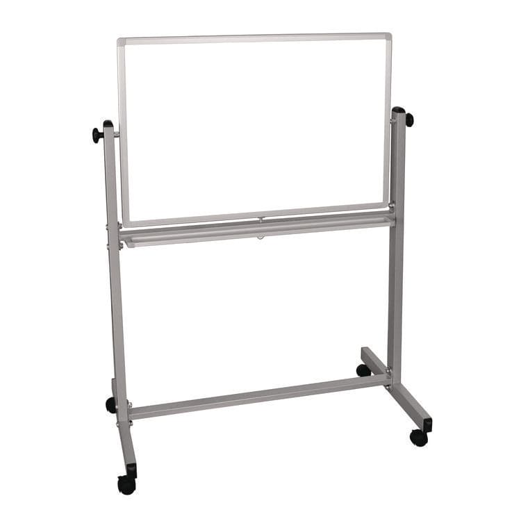 LUXOR WORKSPACES, LLC Mobile Magnetic Whiteboard, 36" x 24", White Surface, Silver Aluminum Frame (LXCMB3624WW) thumbnail 3