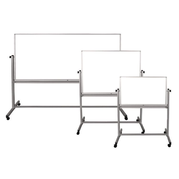LUXOR WORKSPACES, LLC Mobile Magnetic Whiteboard, 36" x 24", White Surface, Silver Aluminum Frame (LXCMB3624WW) thumbnail 4