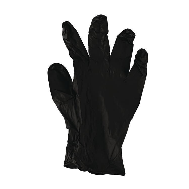 BOARDWALK 396 Series Disposable General-Purpose Nitrile Gloves, Powder-Free, Small, 4.4 mil Thick, 9.5" Long, Black, 100/Box (BWK396SBXA) thumbnail 2