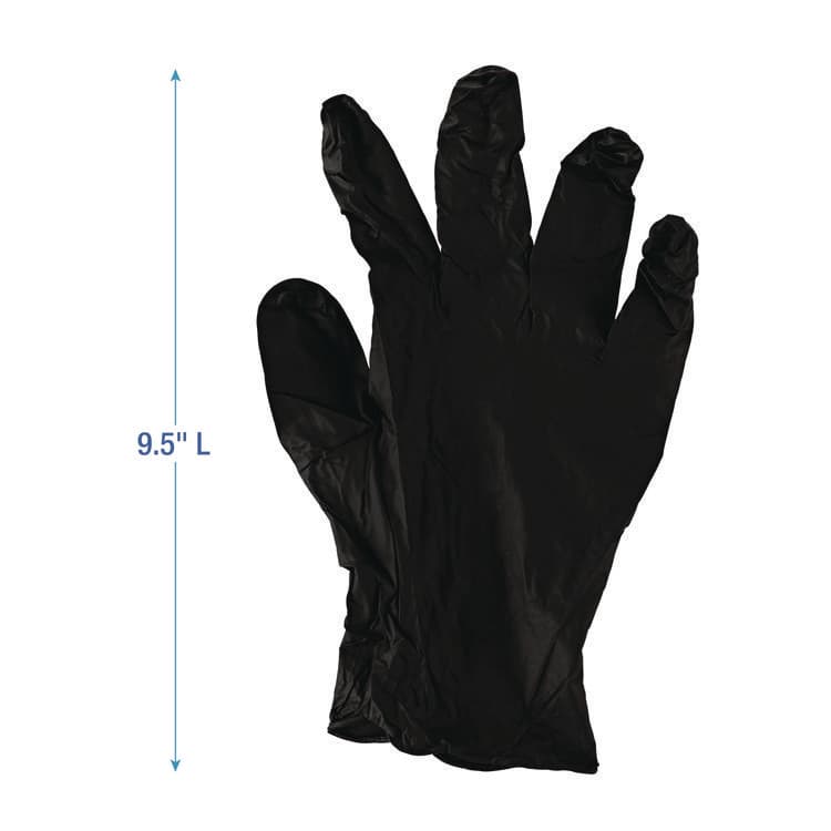 BOARDWALK 396 Series Disposable General-Purpose Nitrile Gloves, Powder-Free, Small, 4.4 mil Thick, 9.5" Long, Black, 100/Box (BWK396SBXA) thumbnail 3