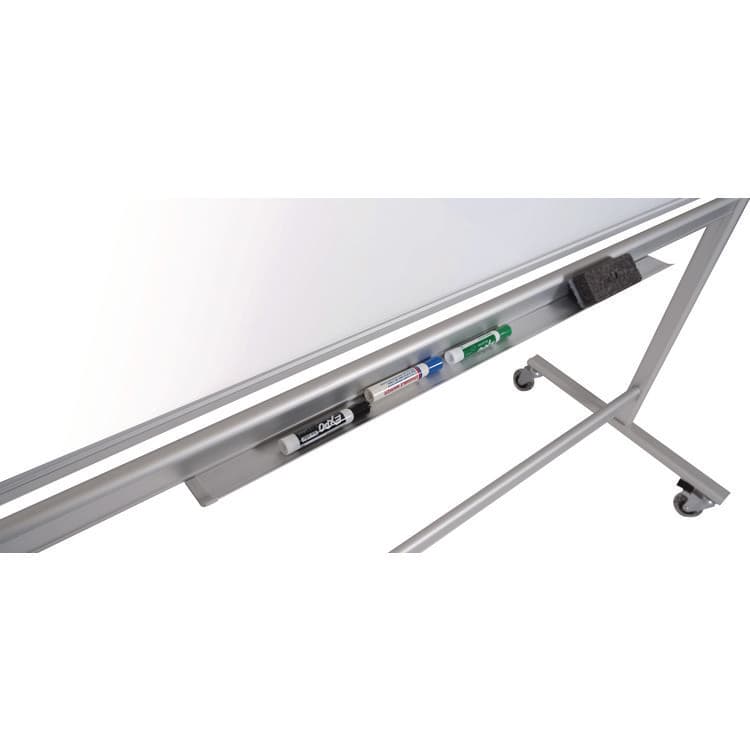 LUXOR WORKSPACES, LLC Mobile Magnetic Glass Dry Erase Board, 60" x 40", White Surface, Silver Aluminum Frame (LXCMMGB6040) thumbnail 4