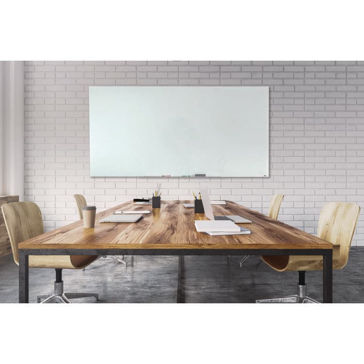 LUXOR WORKSPACES, LLC Magnetic Wall-Mounted Glass Board, 96" x 48", White Surface, Frameless (LXCWGB9648M) thumbnail 4