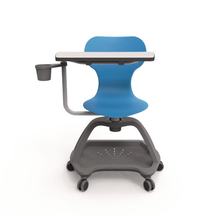 LUXOR WORKSPACES, LLC Classroom Series All-In-One Student Desk and Chair, Supports Up to 330 lb, 19" Seat Height, Blue Seat/Back, Gray Base (LXCSTDENTMTACHR) thumbnail 3