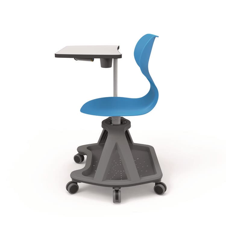 LUXOR WORKSPACES, LLC Classroom Series All-In-One Student Desk and Chair, Supports Up to 330 lb, 19" Seat Height, Blue Seat/Back, Gray Base (LXCSTDENTMTACHR) thumbnail 4