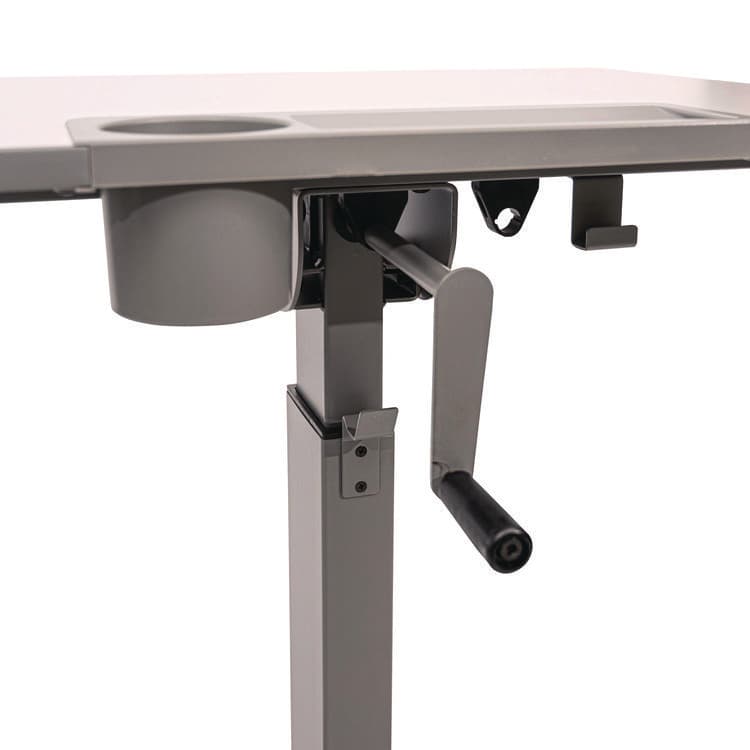 LUXOR WORKSPACES, LLC Sit Stand Student Desk with Crank Handle, 27.5 x 19.5 x 26.25 to 42, White/Gray (LXCSTUDENTC) thumbnail 4