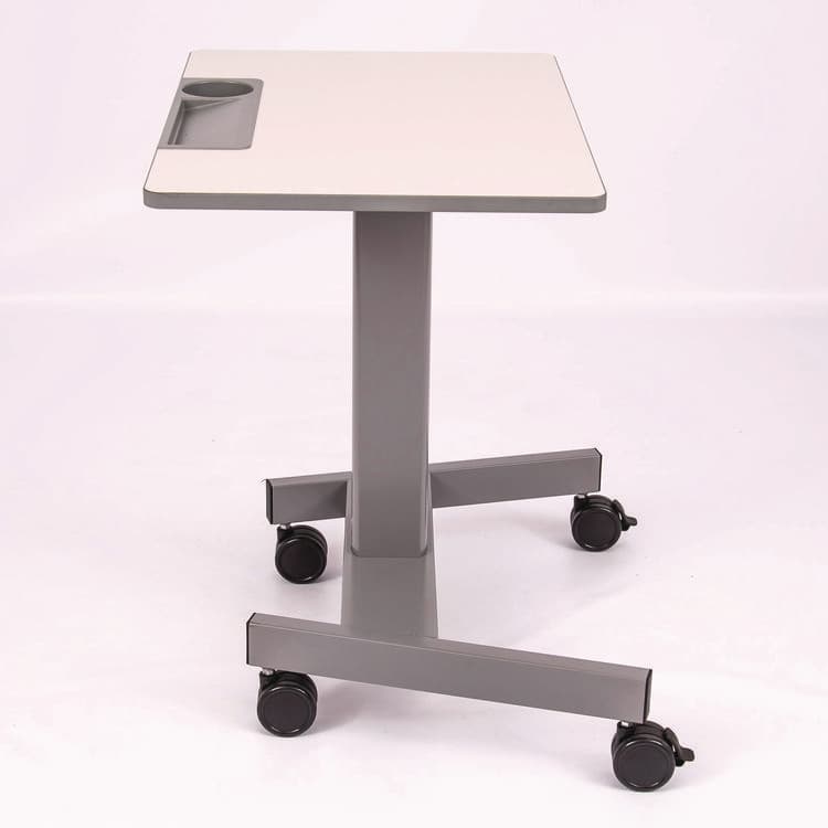 LUXOR WORKSPACES, LLC Pneumatic Sit Stand Desk, 27.5 x 19.5 x 26.25 to 42, White/Gray (LXCSTUDENTP) thumbnail 3