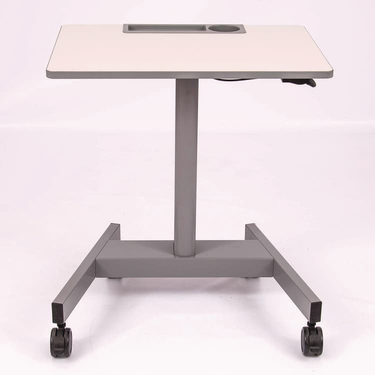 LUXOR WORKSPACES, LLC Pneumatic Sit Stand Desk, 27.5 x 19.5 x 26.25 to 42, White/Gray (LXCSTUDENTP) thumbnail 4