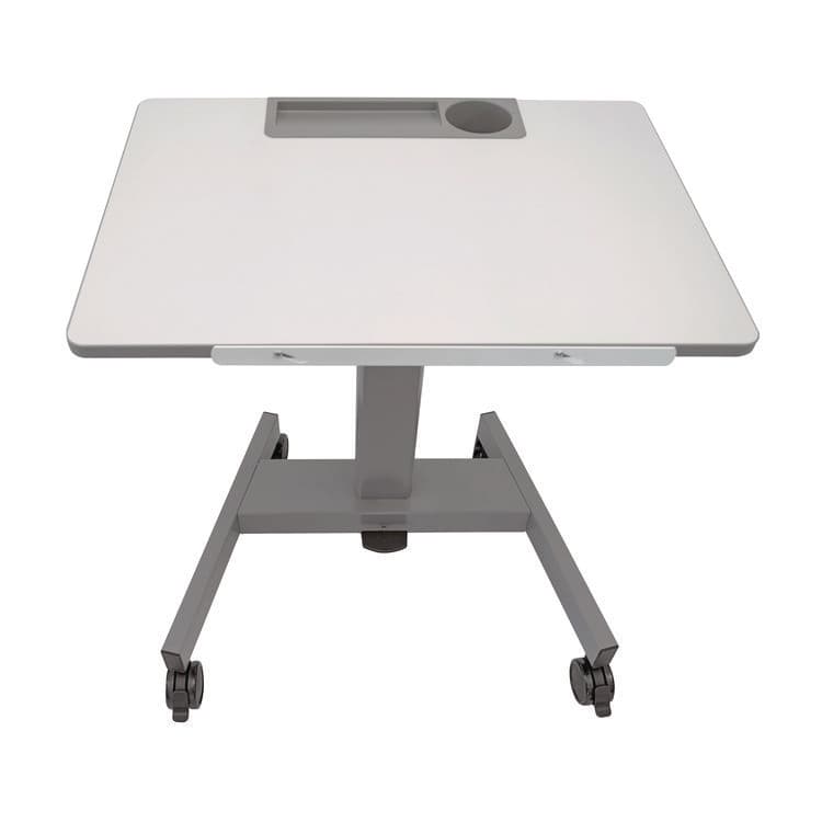 LUXOR WORKSPACES, LLC Pneumatic Adjustable Height Flip Top Student Desk, 27.5 x 19.5 x 26.25 to 42, White/Gray (LXCSTUDENTPTILT) thumbnail 4