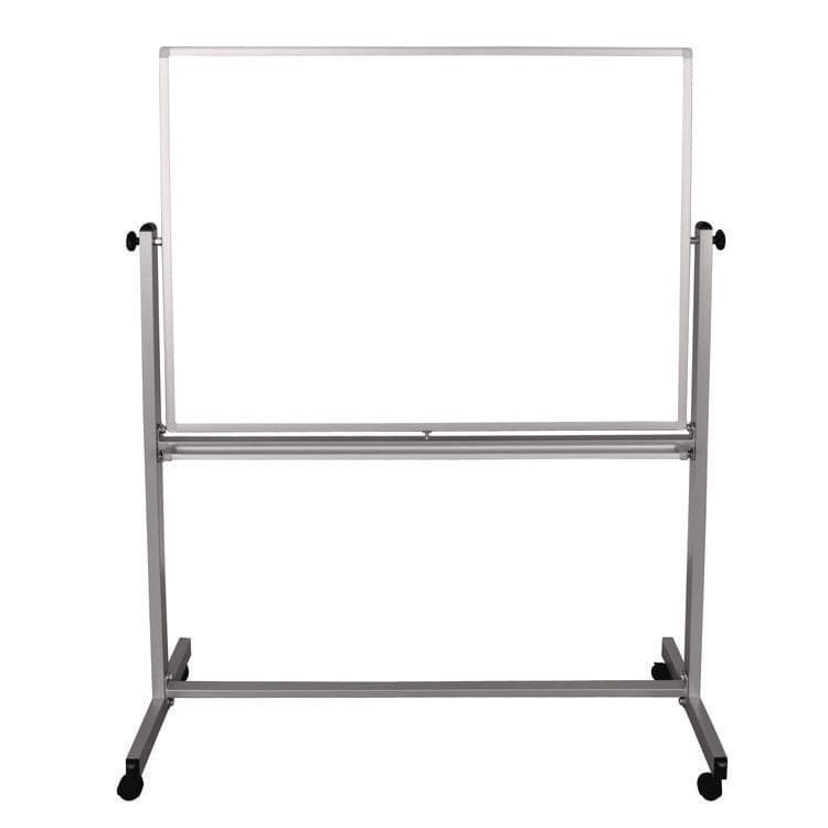 LUXOR WORKSPACES, LLC Mobile Magnetic Whiteboard, 48" x 36", White Surface, Silver Aluminum Frame (LXCMB4836WW)
