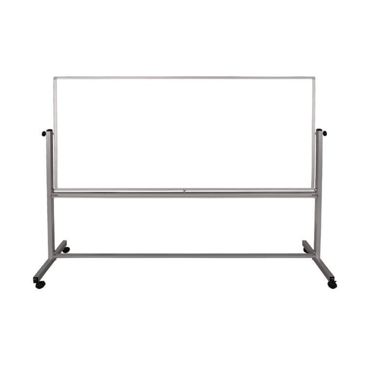 LUXOR WORKSPACES, LLC Mobile Magnetic Whiteboard, 96" x 40", White Surface, Silver Aluminum Frame (LXCMB9640WW)