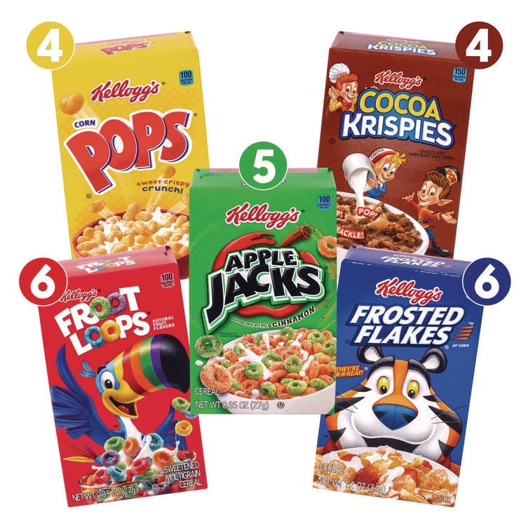 KELLOGG'S Cereal Assortment Pack, Assorted Flavors, Single Serve Box, 25/Carton (GRR22002287) thumbnail 3