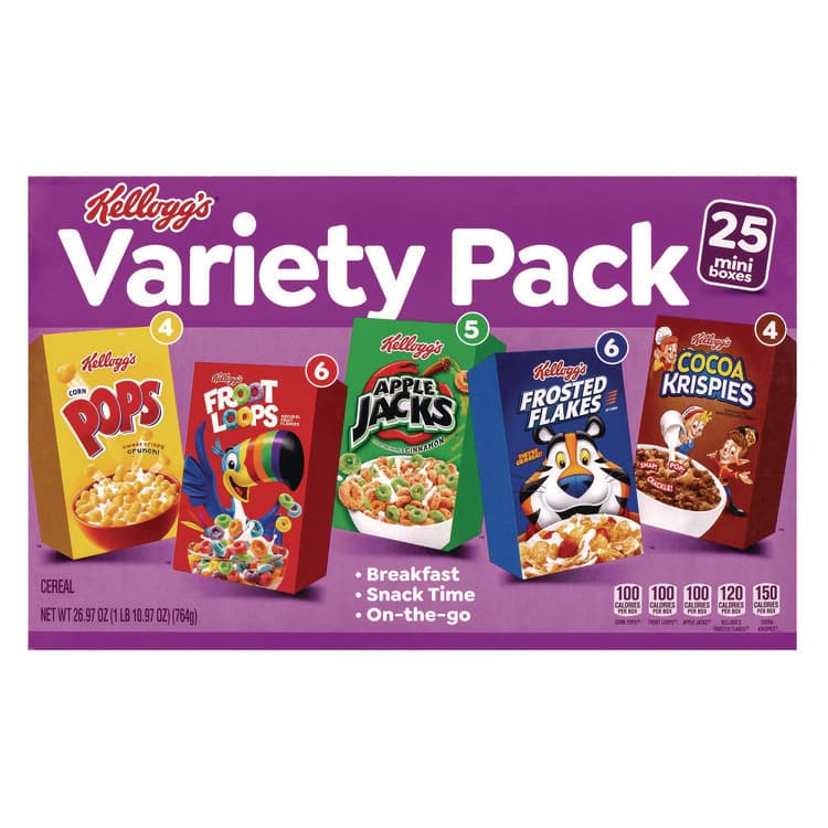 KELLOGG'S Cereal Assortment Pack, Assorted Flavors, Single Serve Box, 25/Carton (GRR22002287) thumbnail 4
