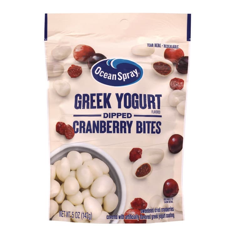 OCEAN SPRAY Greek Yogurt Dipped Cranberry Bites, Cranberry/Yogurt, 5 oz Bag, 12/Carton (GRR22002298) thumbnail 2