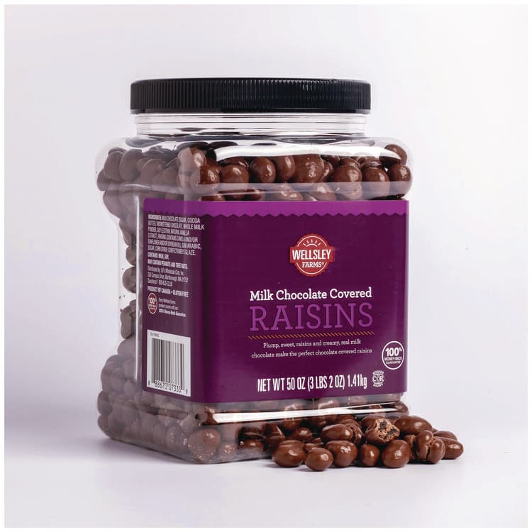 BJS WHOLESALE CLUB Milk Chocolate Covered Raisins, 50 oz Jar (GRR22002345) thumbnail 3