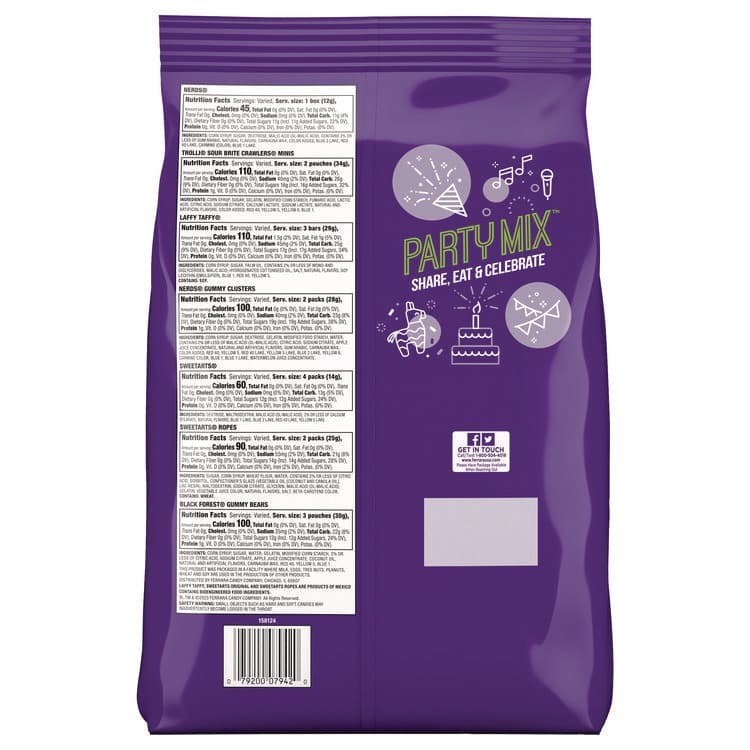 FERRARA CANDY CO Party Mix Stand-Up Bag, 120 Pieces, Assorted Flavors, 2.5 lb Bag (GRR22002359) thumbnail 3