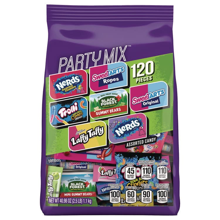 FERRARA CANDY CO Party Mix Stand-Up Bag, 120 Pieces, Assorted Flavors, 2.5 lb Bag (GRR22002359)