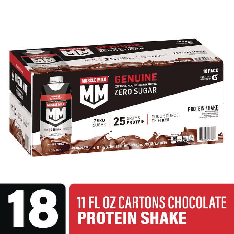 HORMEL FOODS, LLC Genuine Chocolate Protein Shake, 11 oz Carton, 18/Carton (GRR22002378) thumbnail 3