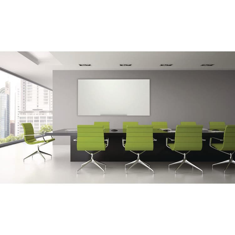 LUXOR WORKSPACES, LLC Magnetic Wall-Mounted Glass Board, 48" x 36", White Surface, Silver Aluminum Frame (LXCWGB4836M) thumbnail 3