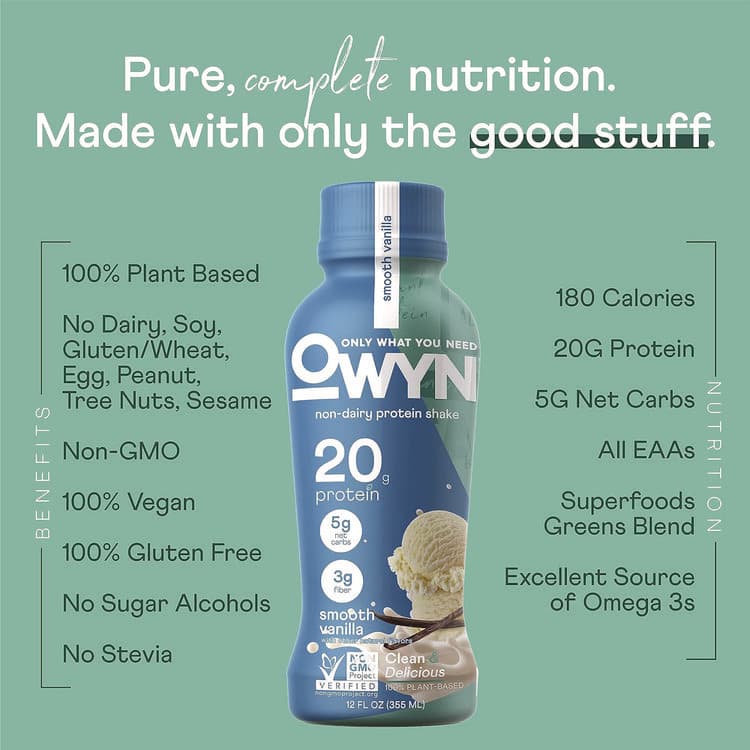 OWYN 20 g Protein Drink, Vanilla, 12 oz Bottle, 12/Carton (GRR38200002) thumbnail 4