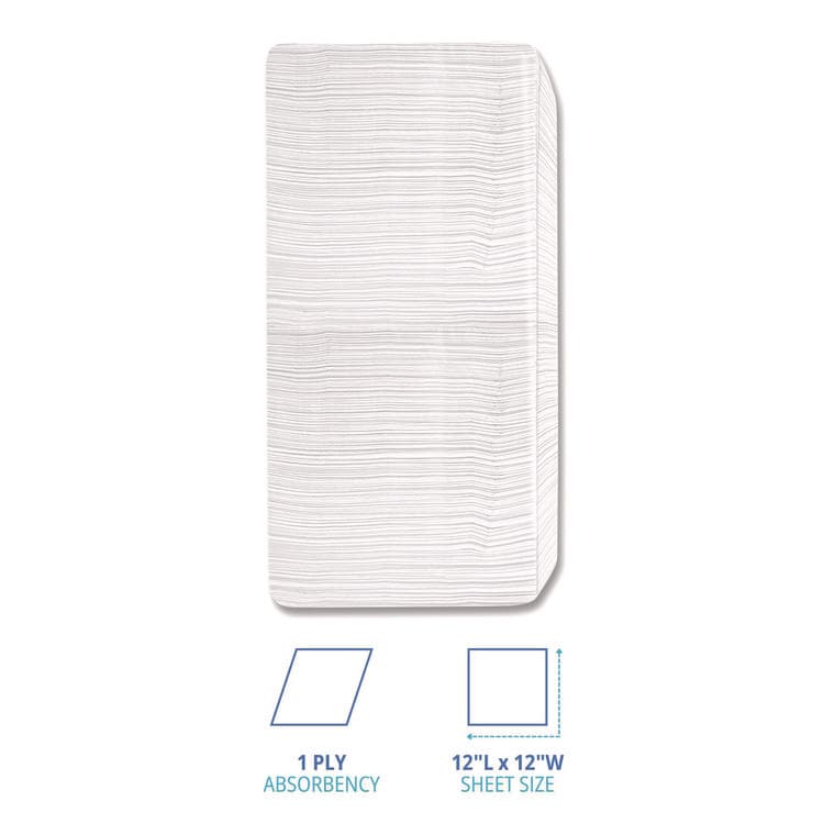BOARDWALK 1/4-Fold Lunch Napkins, 1-Ply, 12 x 12, White, 500/Pack (BWK500NAPPK) thumbnail 3
