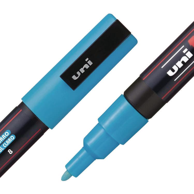 UNI Water-Based Paint Markers, Fine Bullet Tip, Assorted Colors, 8/Pack (UBCPC3M8C) thumbnail 4