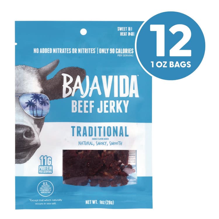 BRANDT BEEF Beef Jerky Traditional Snack Pack, Original, 1 oz Packet, 12/Carton (GRR22002304) thumbnail 2