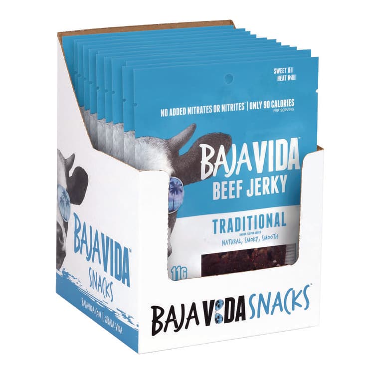 BRANDT BEEF Beef Jerky Traditional Snack Pack, Original, 1 oz Packet, 12/Carton (GRR22002304)