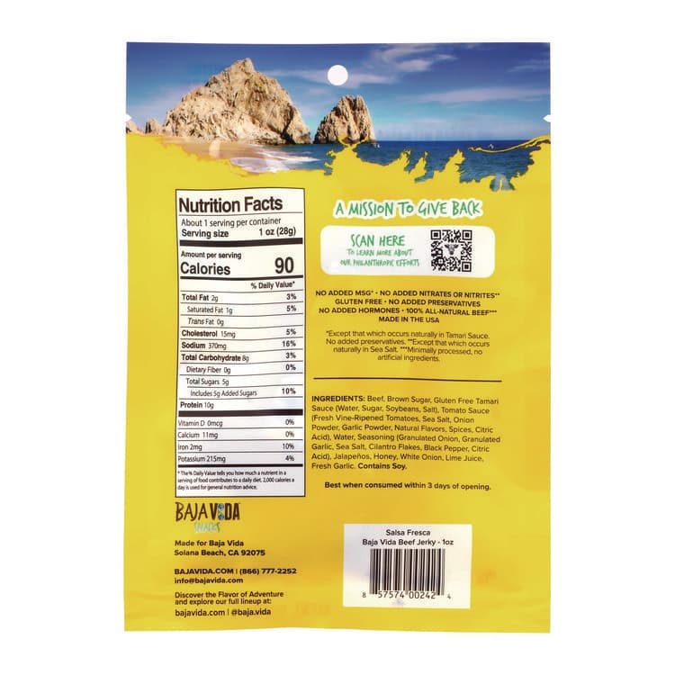 BRANDT BEEF Beef Jerky Salsa Fresca Snack Pack, Salsa Fresca, 1 oz Packet, 12/Carton (GRR22002305) thumbnail 4
