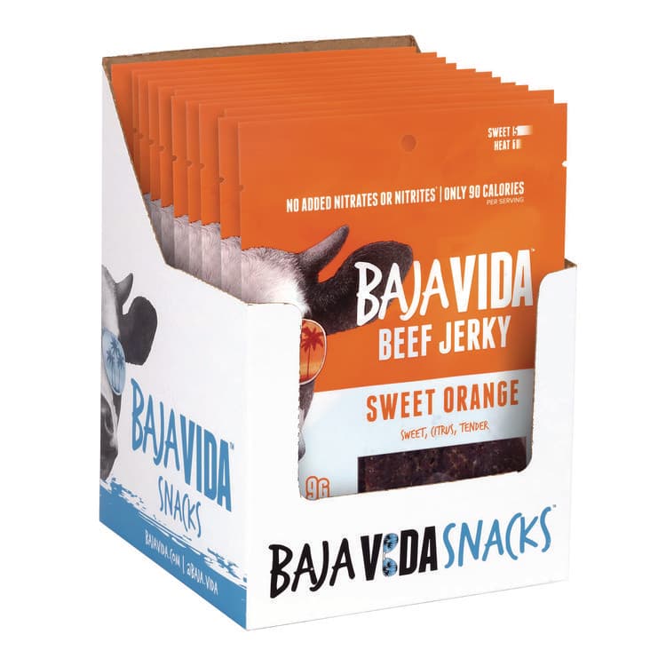 BRANDT BEEF Beef Jerky Sweet Orange Snack Pack, Sweet Orange, 1 oz Packet, 12/Carton (GRR22002306)