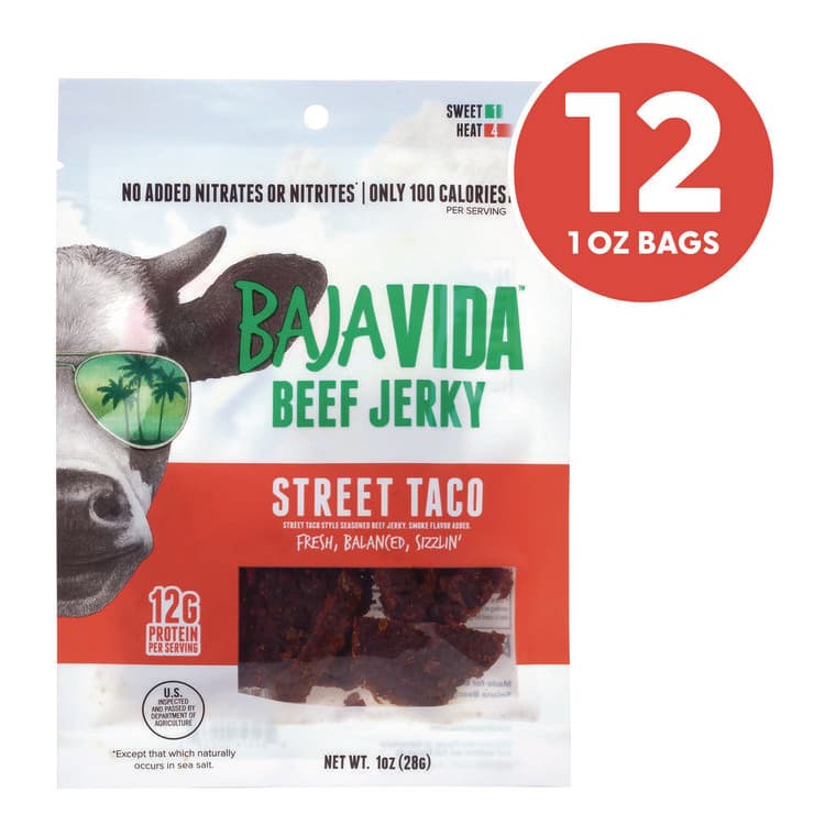 BRANDT BEEF Beef Jerky Street Taco Snack Pack, Street Taco, 1 oz Packet, 12/Carton (GRR22002308) thumbnail 2