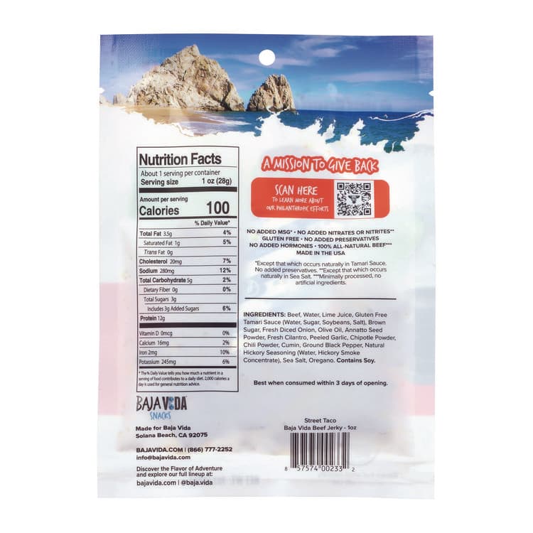 BRANDT BEEF Beef Jerky Street Taco Snack Pack, Street Taco, 1 oz Packet, 12/Carton (GRR22002308) thumbnail 4