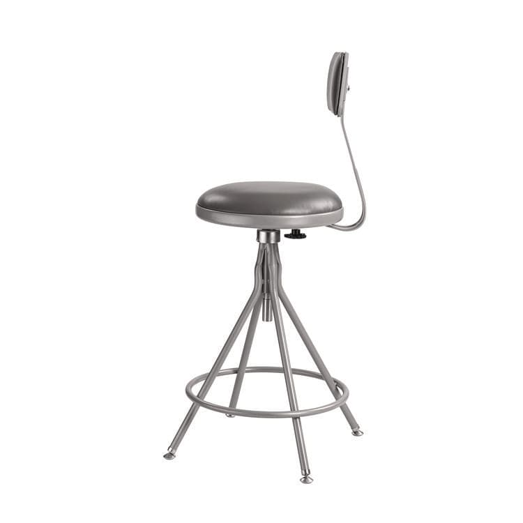 NATIONAL PUBLIC SEATING 6500 Series Height Adj Heavy Duty Vinyl Swivel Stool with Backrest, Supports Up to 500 lb, 24" to 30" Seat Height, Gray (NPS6524HB) thumbnail 3