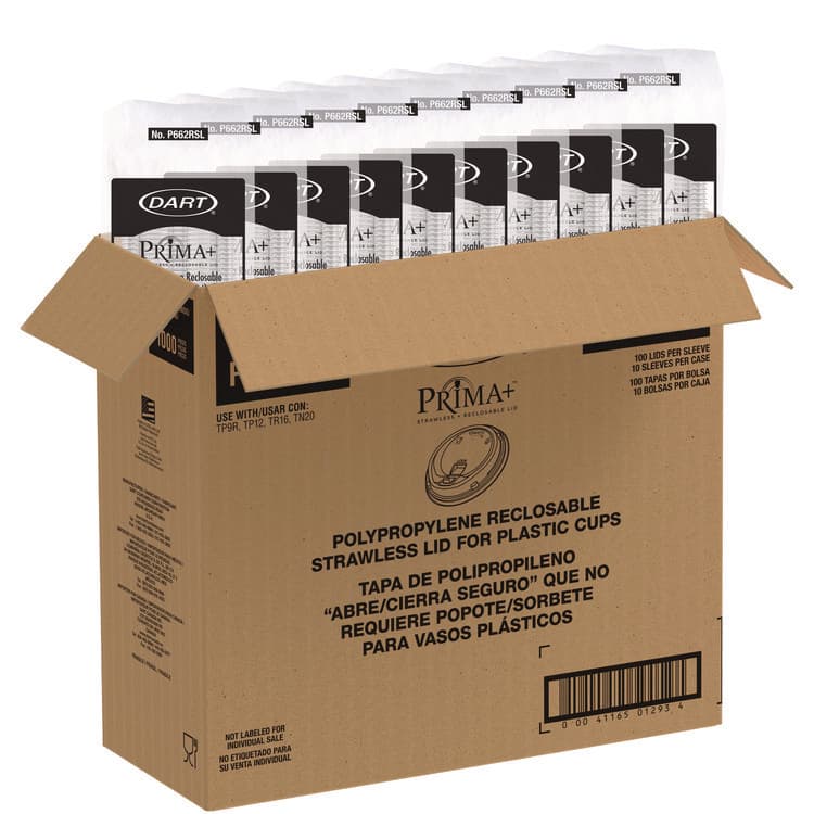 DART Prima Strawless Plastic Lids, Fits 9 oz to 20 oz Cold Cups, Clear, 1,000/Carton (DCCP662RSL) thumbnail 4