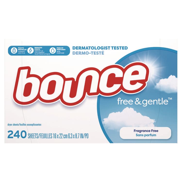 PROCTER & GAMBLE free and gentle Dryer Sheets, Fragrance Free, 240 Sheets/Box, 4 Boxes/Carton (PGC55312) thumbnail 2