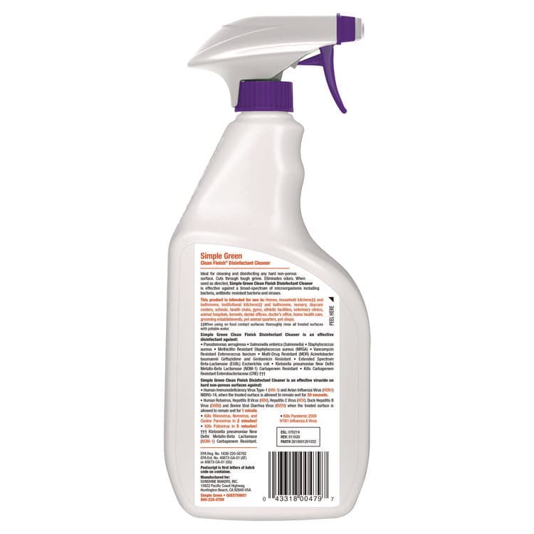 SUNSHINE MAKERS, . Clean Finish Disinfectant Cleaner, Herbal, 32 oz Spray Bottle, 12/Carton (SMP01032) thumbnail 2