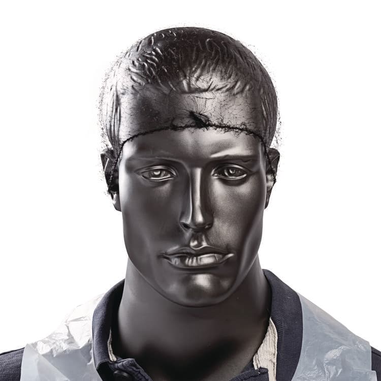 AMERCAREROYAL Lightweight Latex-Free Hairnets, Nylon, 24", Black, 144/Box, 20 Boxes/Carton (RPPRPH144LTBK) thumbnail 2