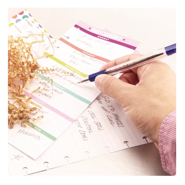 PENTEL OF AMERICA R.S.V.P. Ballpoint Pen, Stick, Medium 1 mm, Blue Ink, Clear/Blue Barrel, Dozen (PENBK91C) thumbnail 3