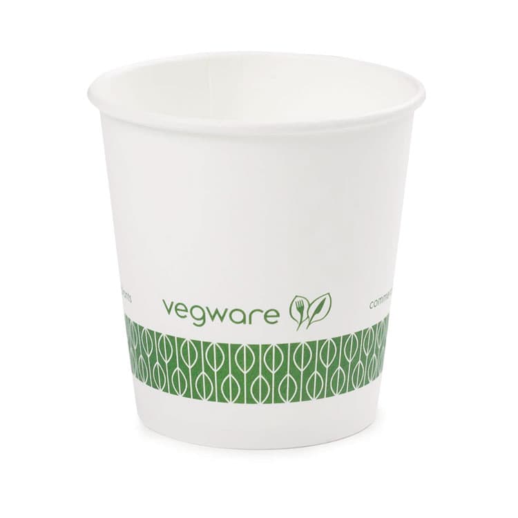 VEGWARE 62-Series Compostable Hot Cups, 4 oz, Paper, White, 1,000/Carton (VEGLV4G) thumbnail 2