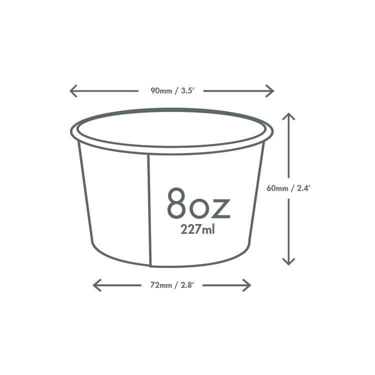VEGWARE Soup Containers, 8 oz, 3.5" Diameter x 2.4" h, White/Green, Paper, 1,000/Carton (VEGSC08G) thumbnail 3