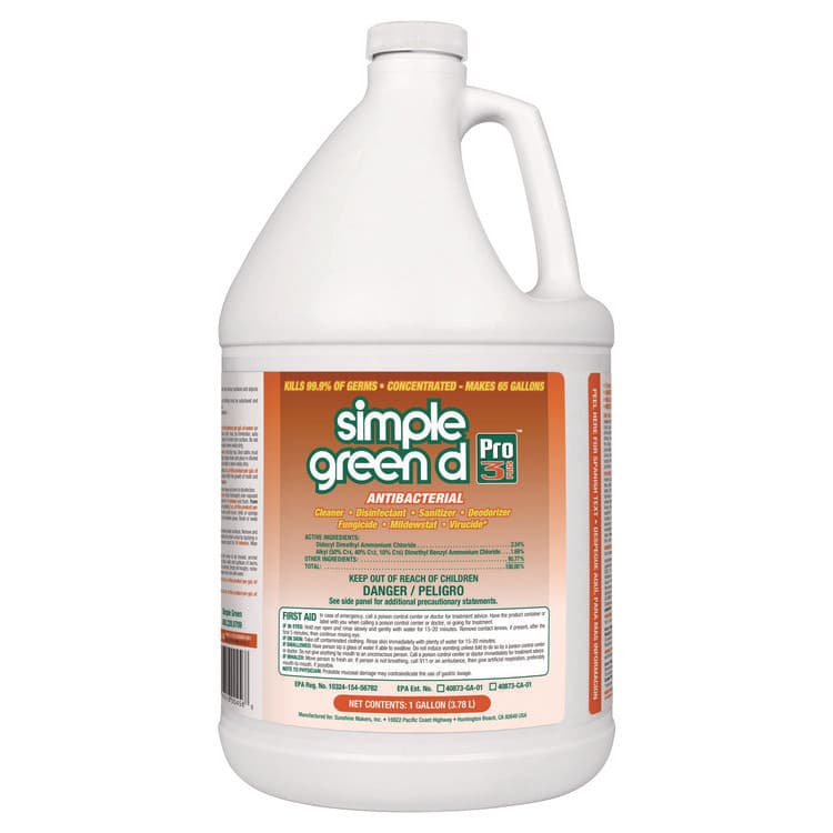 SUNSHINE MAKERS, . d Pro 3 Plus Antibacterial Concentrate, Herbal, 1 gal Bottle, 6/Carton (SMP01001)