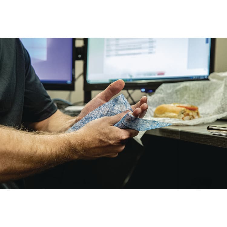 ITW PRO BRANDS Hand Sanitizer Wipes, 1-Ply, 6 x 8, Unscented, Blue/White, 85/Canisters, 6 Canisters/Carton (ITW90985) thumbnail 4